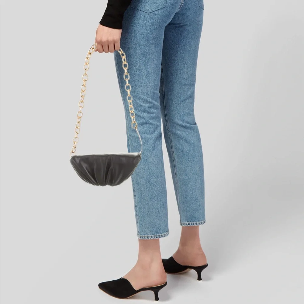 Bottega Veneta Black Crescent Pouch Clutch